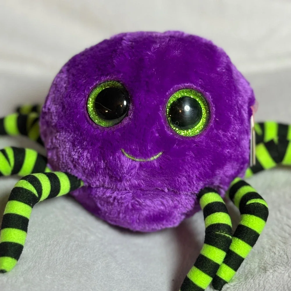 Ty Beanie Boos Crawly Purple Halloween Spider Plush 6